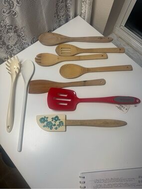 Red Nylon Slotted Turner by - Red Kitchen Spatula